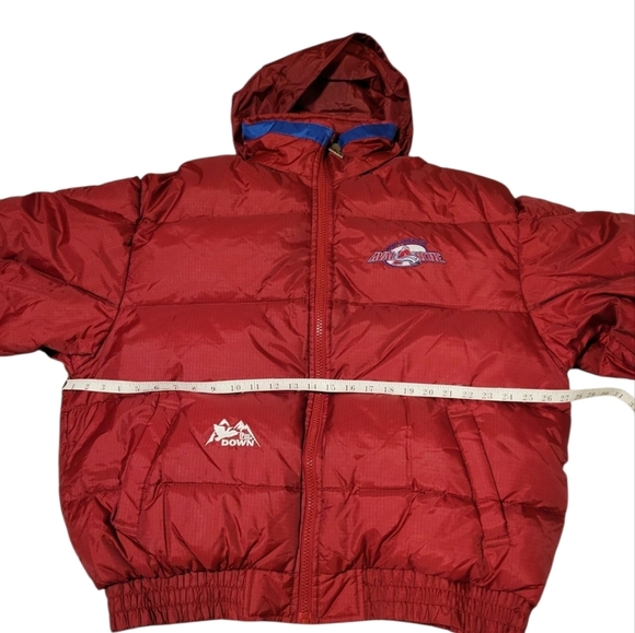NWT NHL Colorado Avalanche Hockey Pro Down Puff Coat Red Jacket Hood Men's Large - Picture 8 of 14